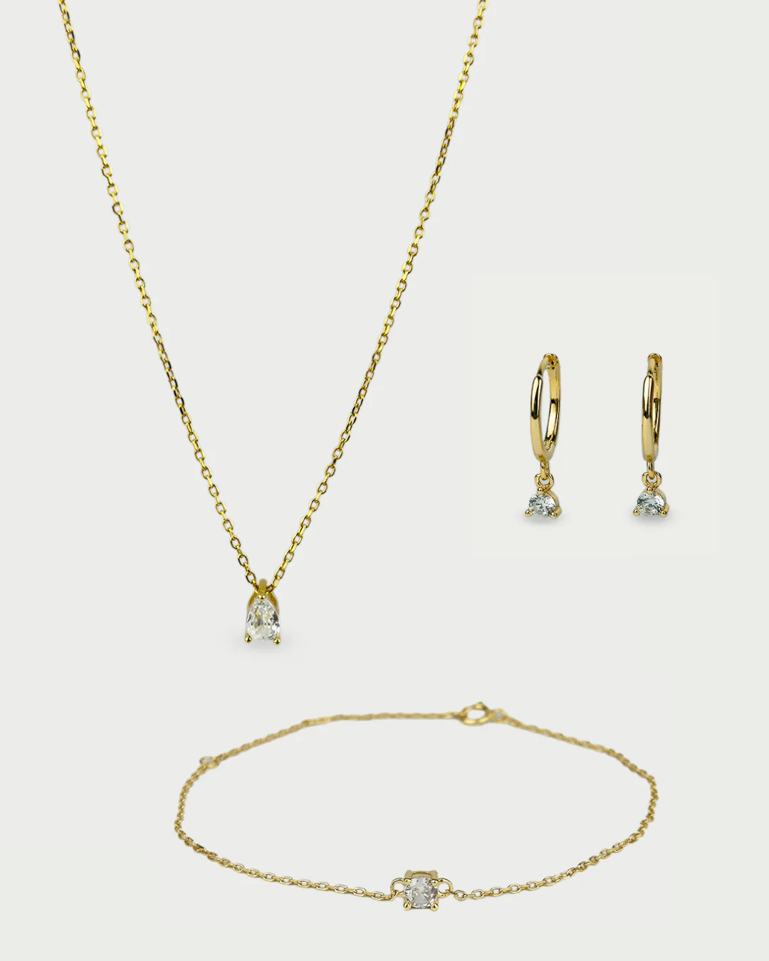 Silver set (925) - necklace, bracelet, earrings