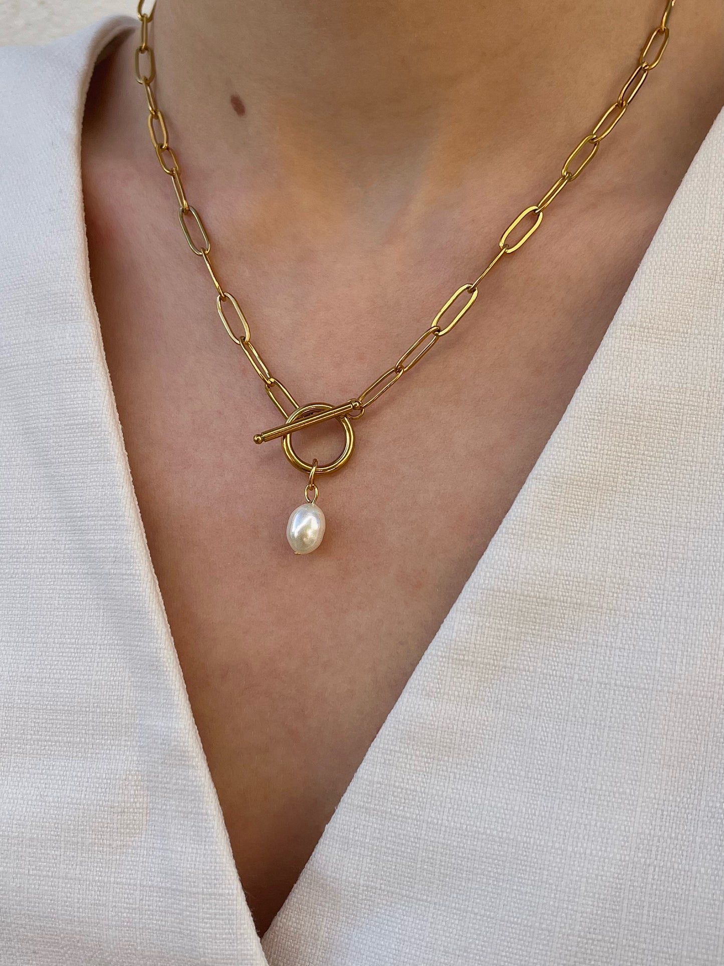 Paperclip biser ogrlica