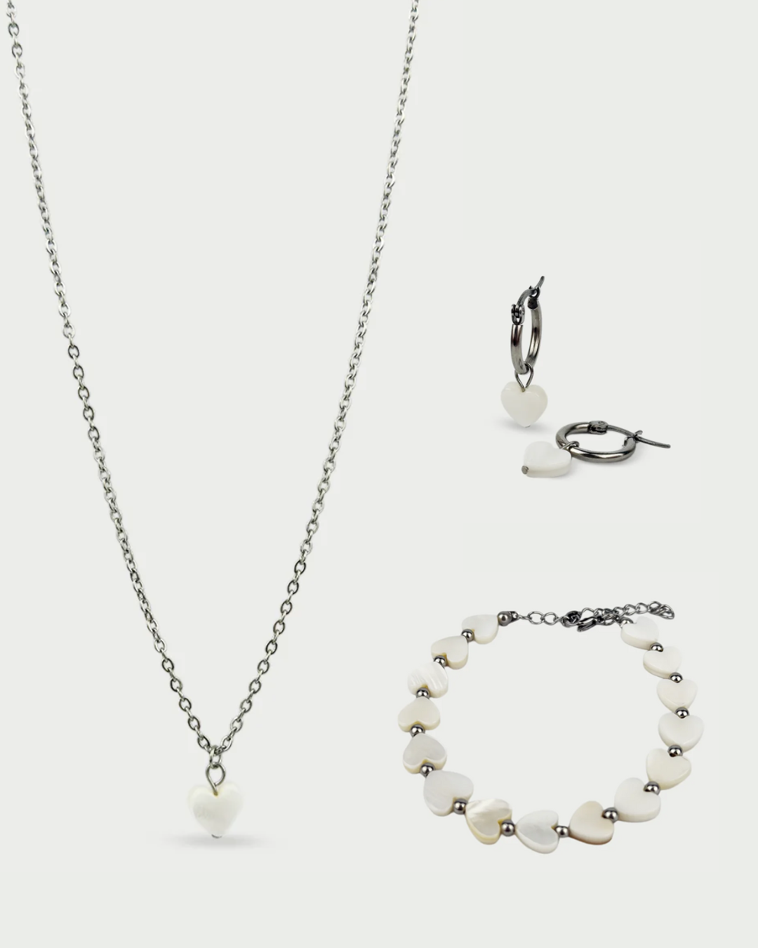 Hearts set - ogrlica, narukvica, naušnice