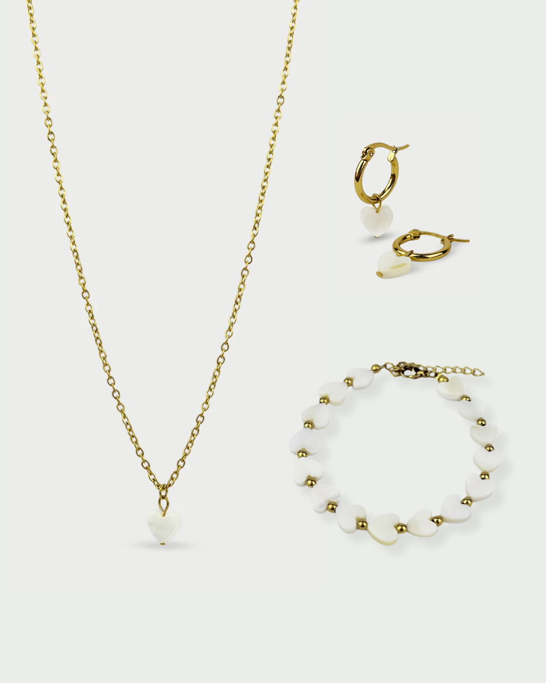 Hearts set - ogrlica, narukvica, naušnice