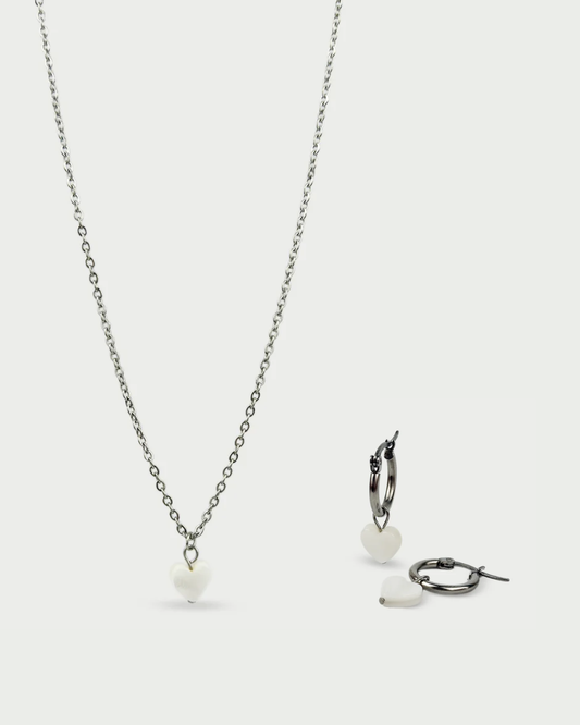 Hearts set - ogrlica, naušnice