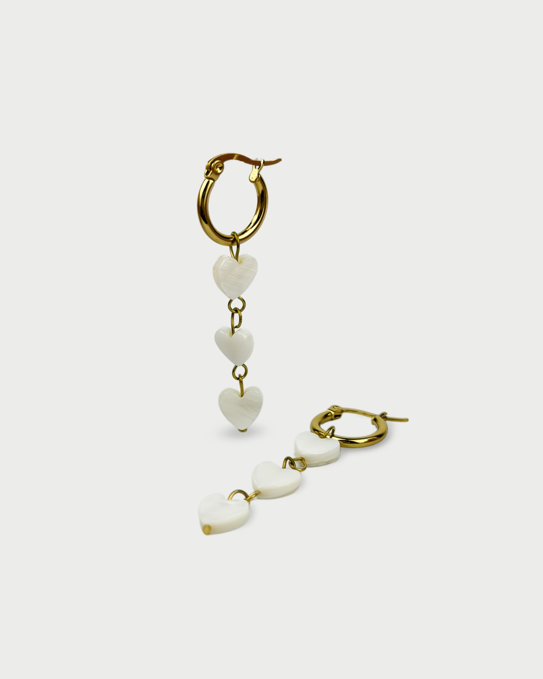 Hoops naušnice s tri srca