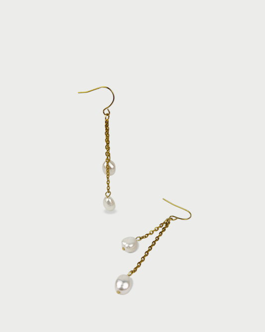Viseće naušnice s dva bisera